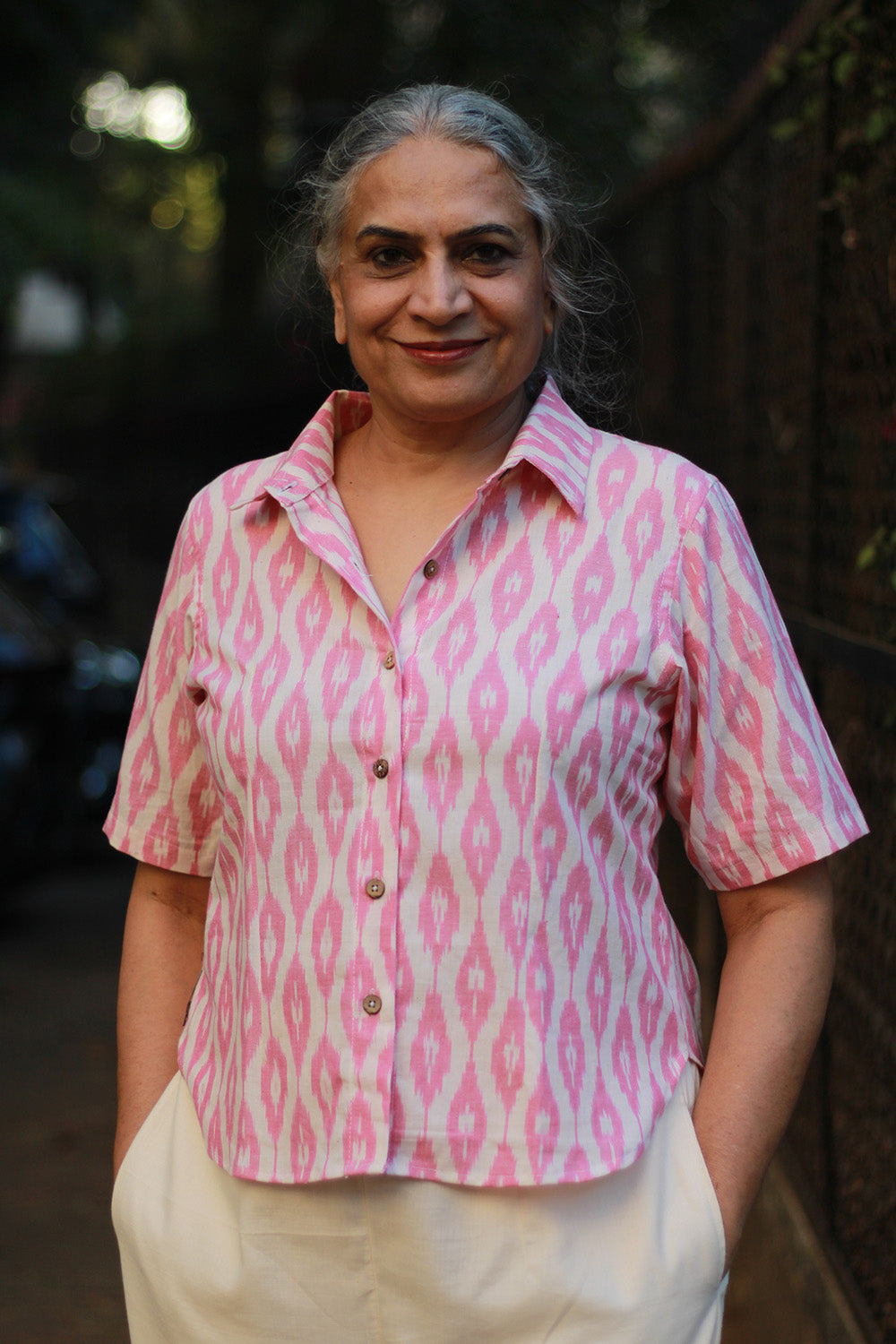 Dhoop - Chhaon | Cotton Shirt | Pink Ikkat