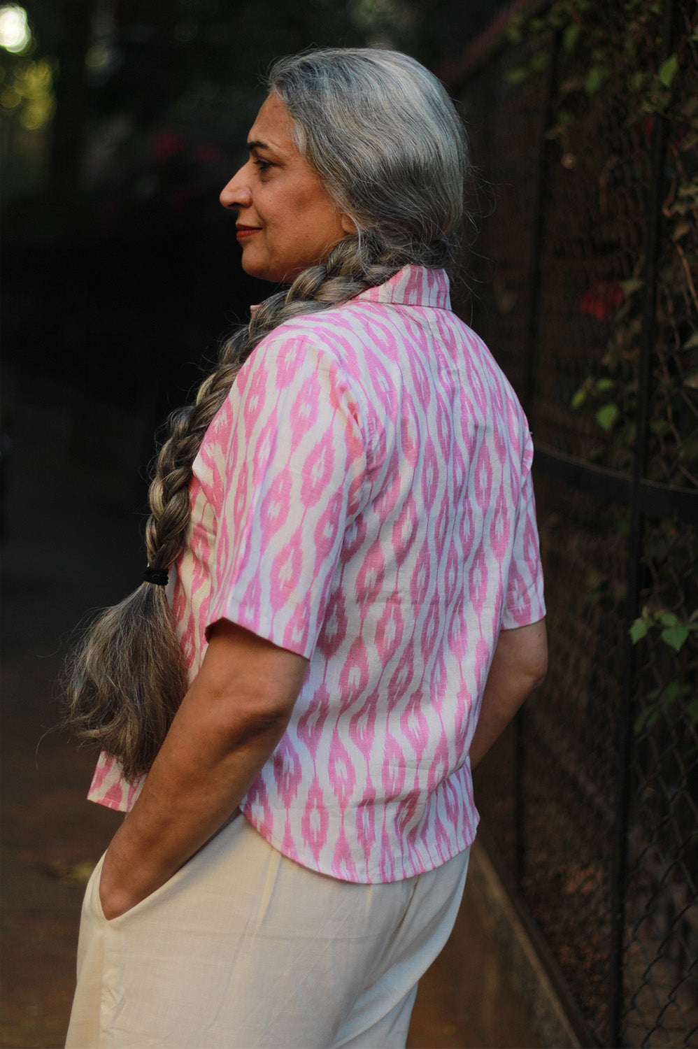 Dhoop - Chhaon | Cotton Shirt | Pink Ikkat