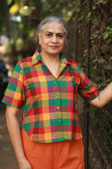 Dhoop - Chhaon | Cotton Shirt | Yellow Madras Checks