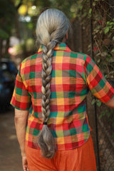 Dhoop - Chhaon | Cotton Shirt | Yellow Madras Checks