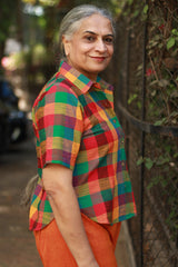 Dhoop - Chhaon | Cotton Shirt | Yellow Madras Checks