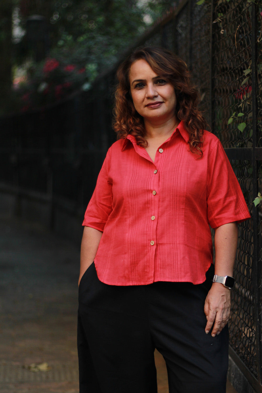 Dhoop - Chhaon | Cotton Shirt | Coral