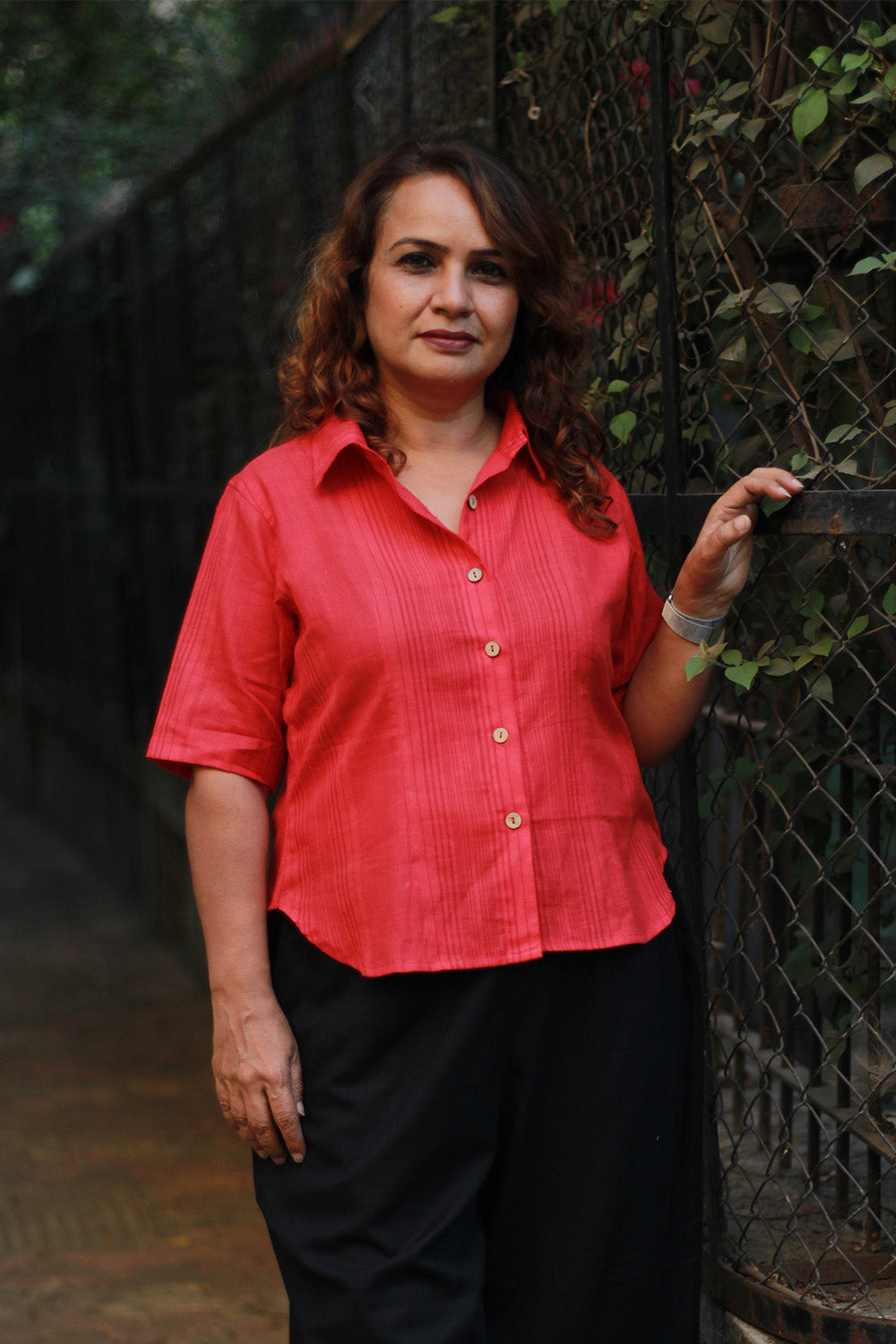 Dhoop - Chhaon | Cotton Shirt | Coral