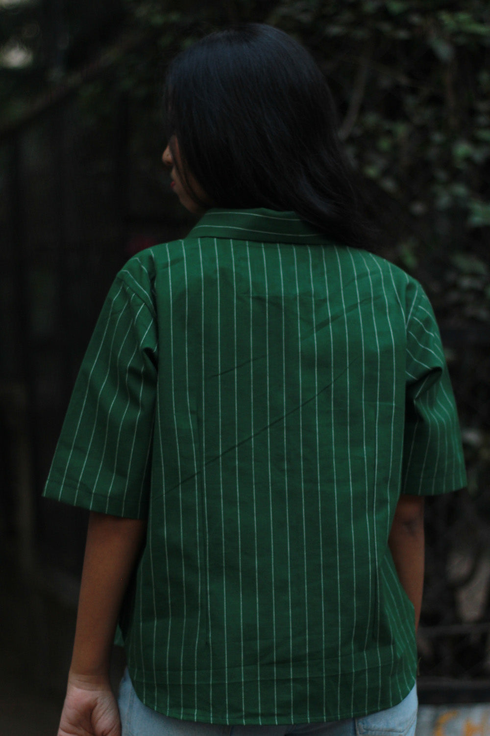Dhoop - Chhaon | Cotton Shirt | Green Stripes