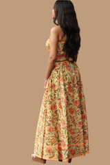 Tarangini | Kalidar Skirt | Sanganeri Floral Lime