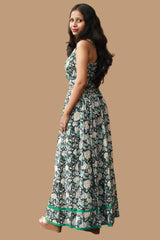 Tarangini | Kalidar Skirt | Sanganeri Floral Black