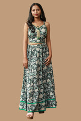 Tarangini | Kalidar Skirt | Sanganeri Floral Black