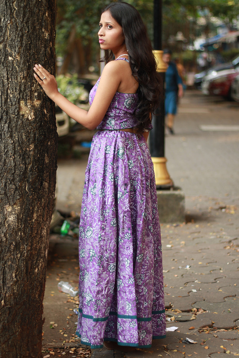 Tarangini | Kalidar Skirt | Sanganeri Purple