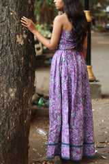Tarangini | Kalidar Skirt | Sanganeri Purple