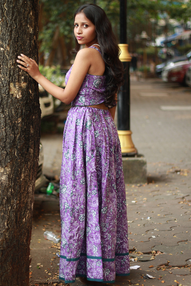 Tarangini | Kalidar Skirt | Sanganeri Purple