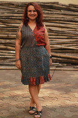 Manchali | Short Skirt | Indigo Universe Ajrakh