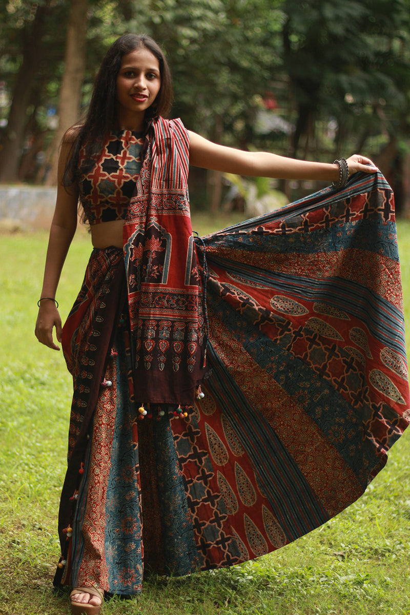 Viharini | Kali Skirt | Ajrakh Medley