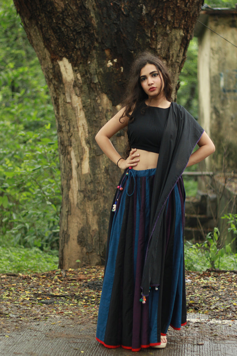 Kaari | Kalidar Skirt | Multicolour Stripes
