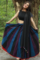 Kaari | Kalidar Skirt | Multicolour Stripes