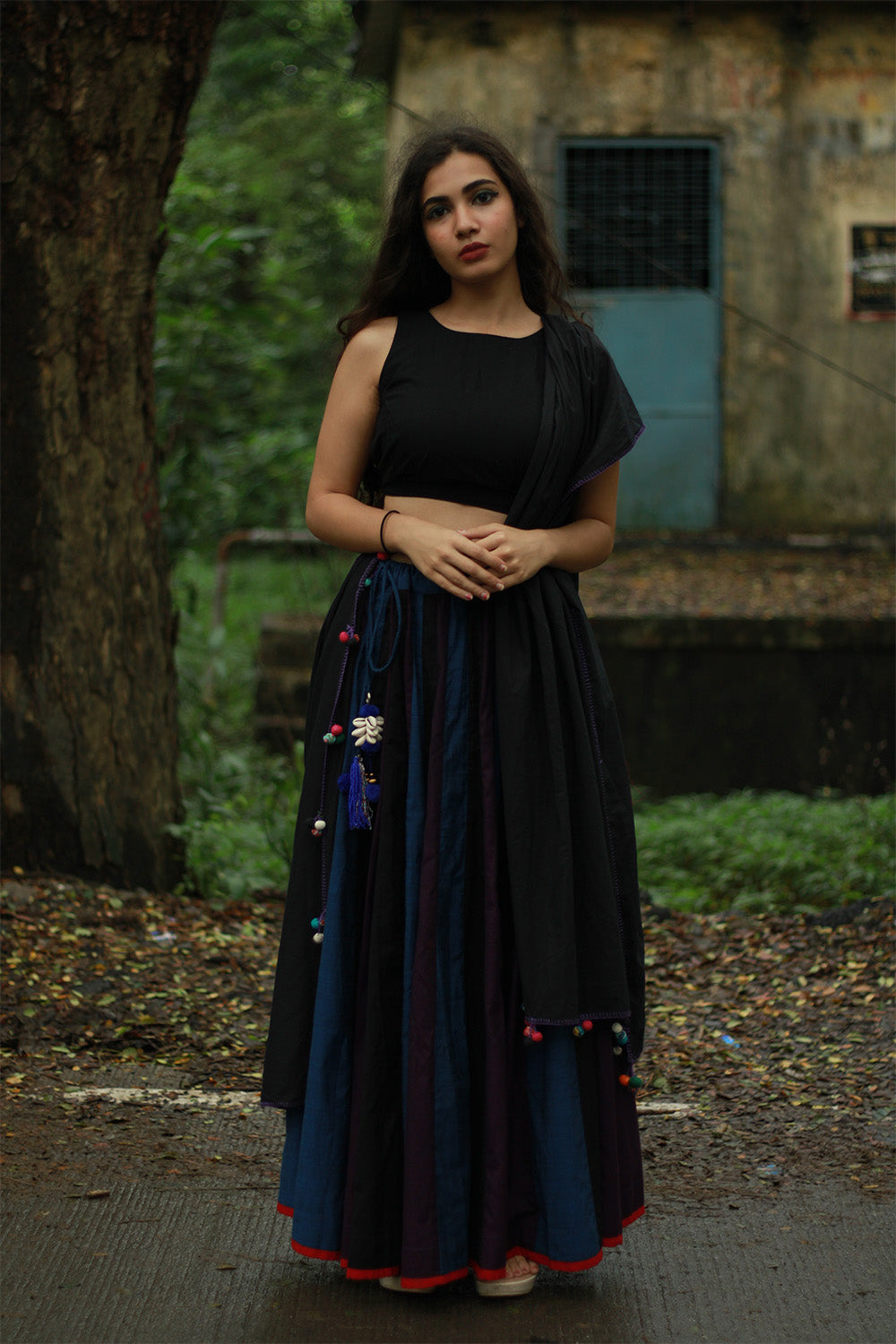 Kaari | Kalidar Skirt | Multicolour Stripes