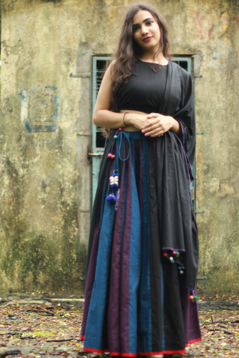 Kaari | Kalidar Skirt | Multicolour Stripes