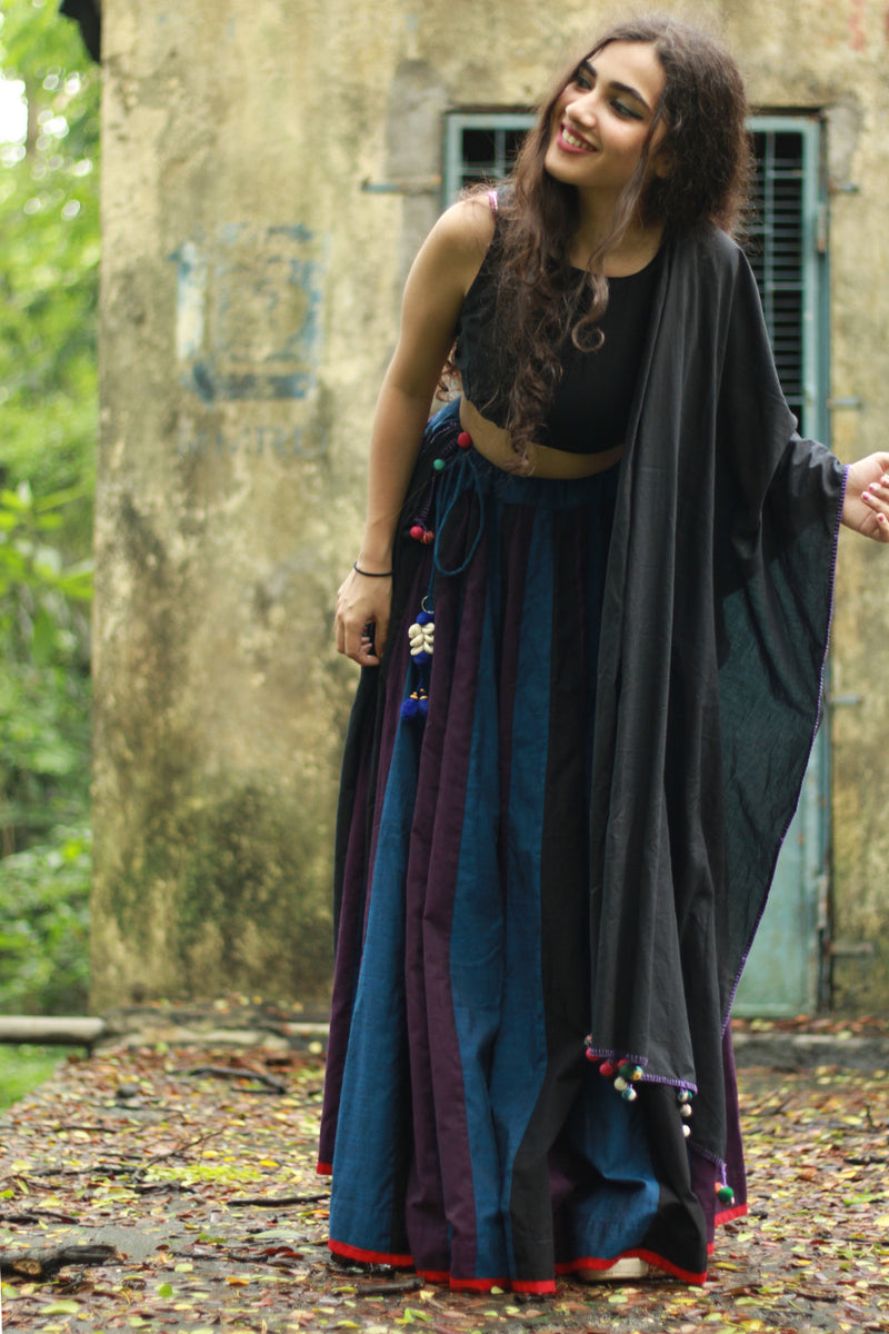 Kaari | Kalidar Skirt | Multicolour Stripes