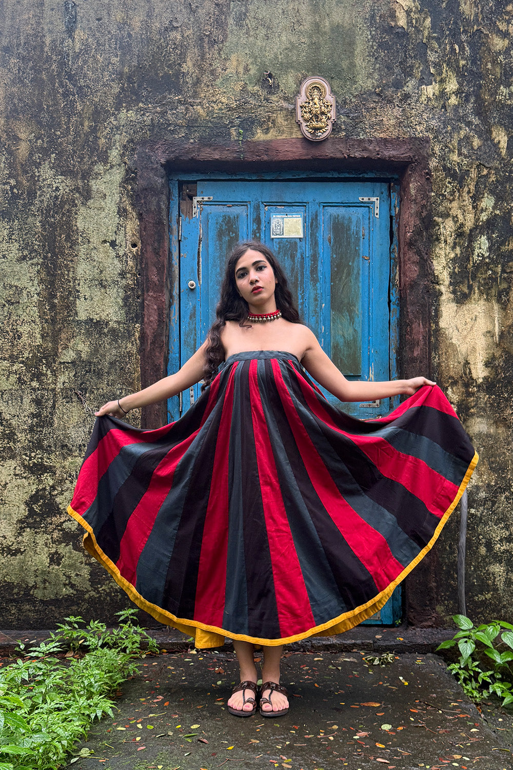 Kaari | Kalidar Skirt | Multicolour Stripes