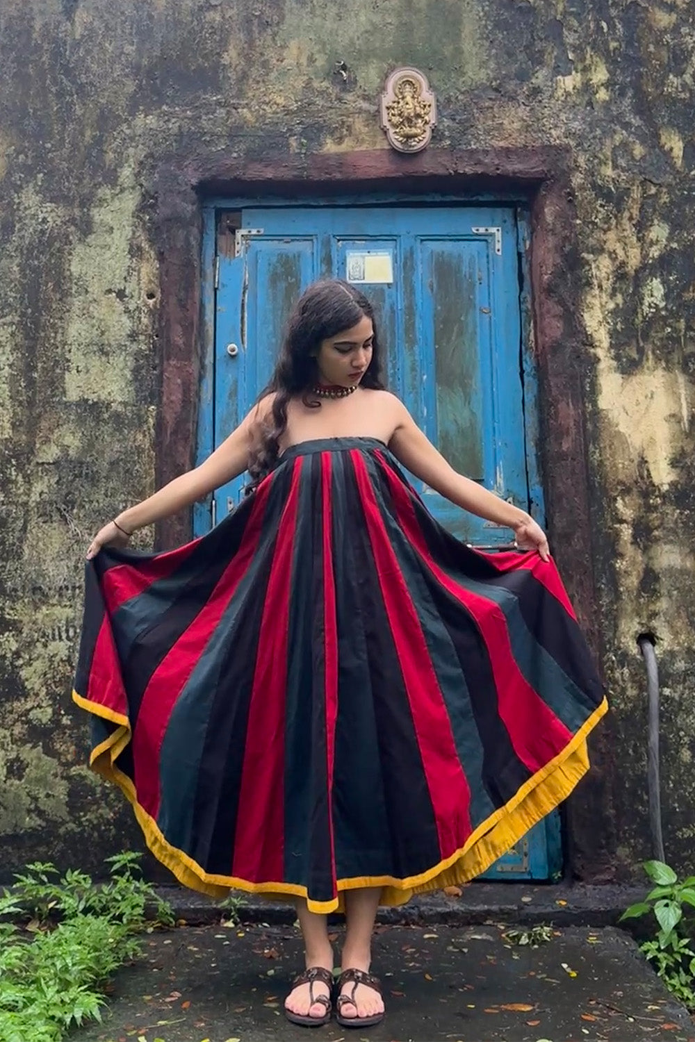 Kaari | Kalidar Skirt | Multicolour Stripes