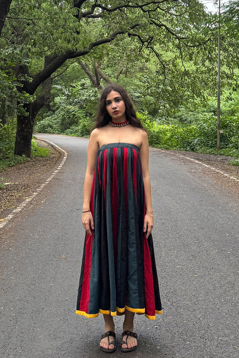Kaari | Kalidar Skirt | Multicolour Stripes