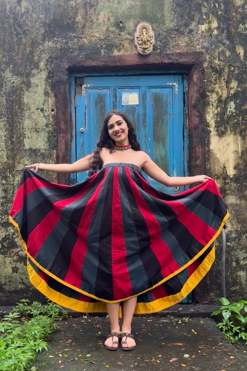 Kaari | Kalidar Skirt | Multicolour Stripes