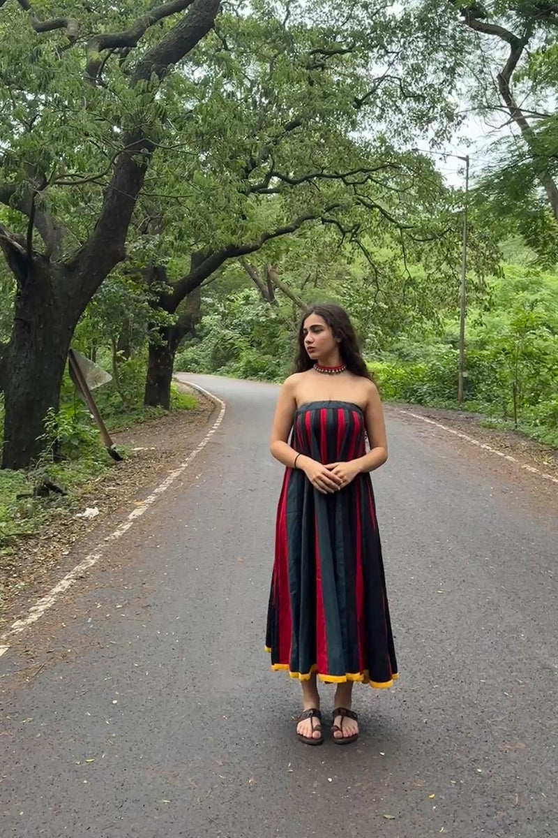 Kaari | Kalidar Skirt | Multicolour Stripes