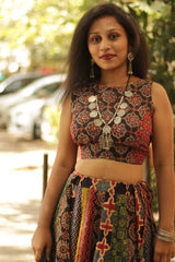 Viharini Kali Skirt- Ajrakh Medley