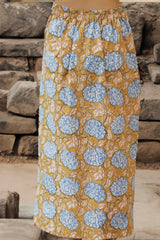 Parthavi | Long Straight Skirt | Cinnamon Floral Sanganeri