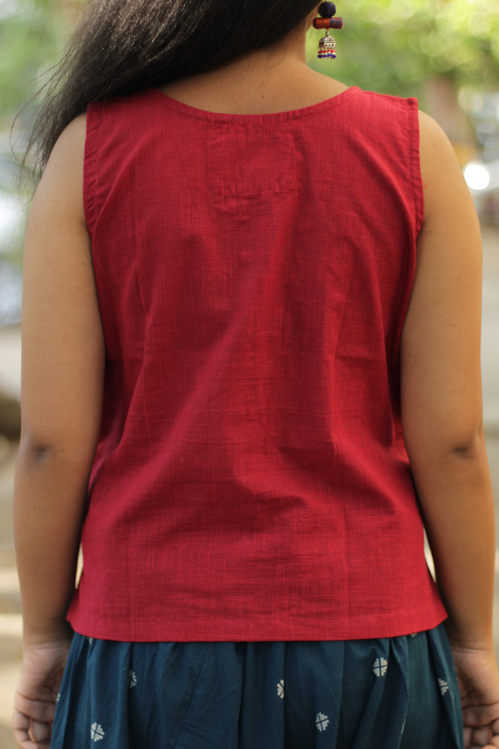 Front Buttoned Vest | Red