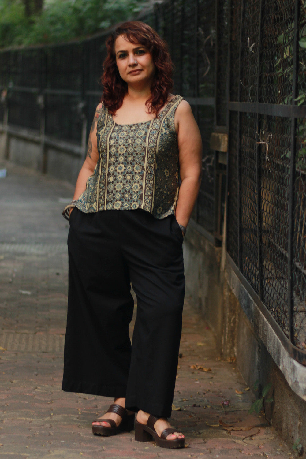 Saumya | Wide Leg Pants | Modal Silk | Noir