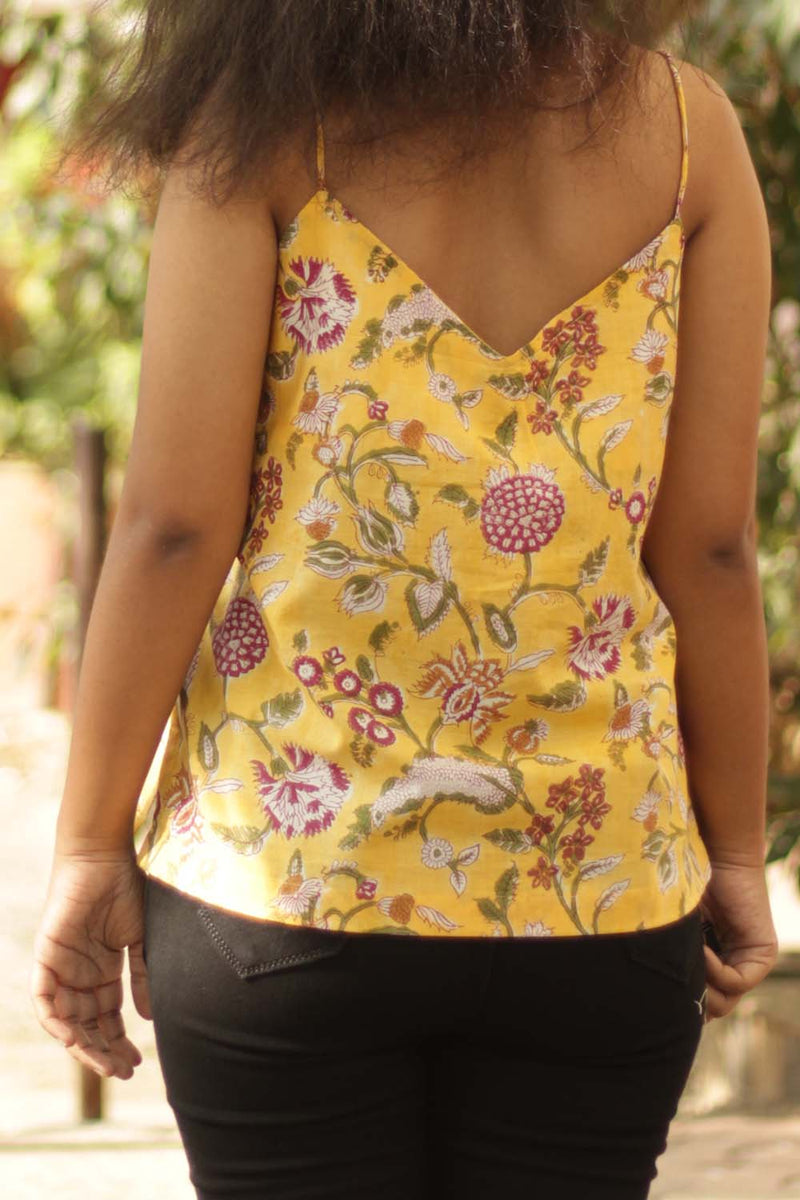 Spaghetti Top in Marigold Sanganeri