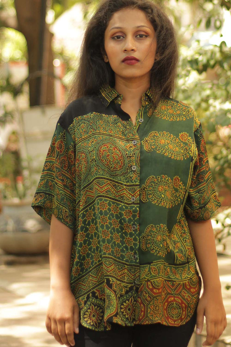 Modal Silk Shirt - Ajrakh Medley