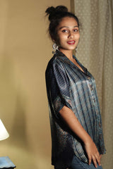 Tara | Ajrakh Modal  Shirt | Blue Chakra