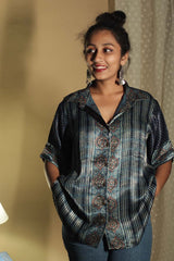 Tara | Ajrakh Modal  Shirt | Blue Chakra