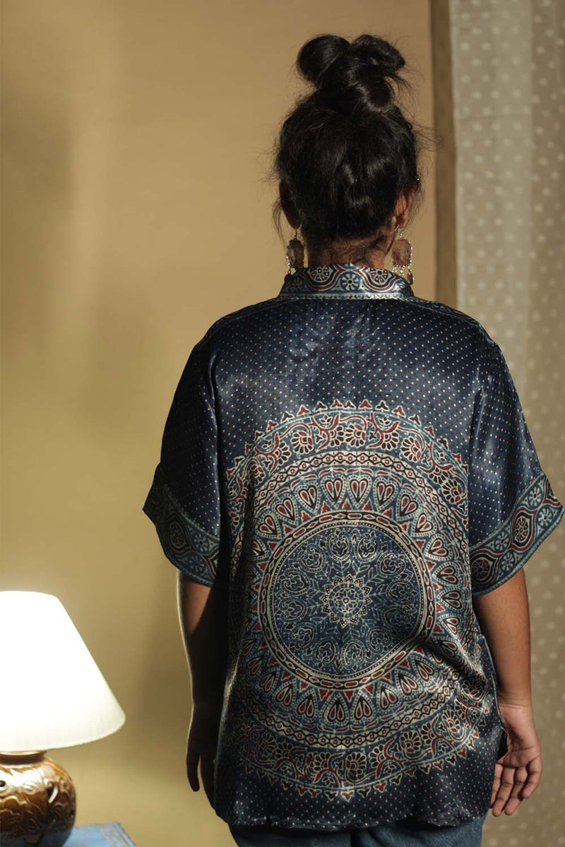 Tara | Ajrakh Modal  Shirt | Blue Chakra