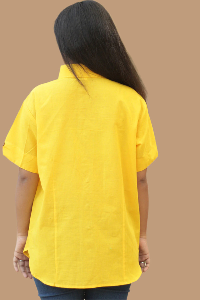 Cotton Shirt | Candy Stripes | Chrome Yellow