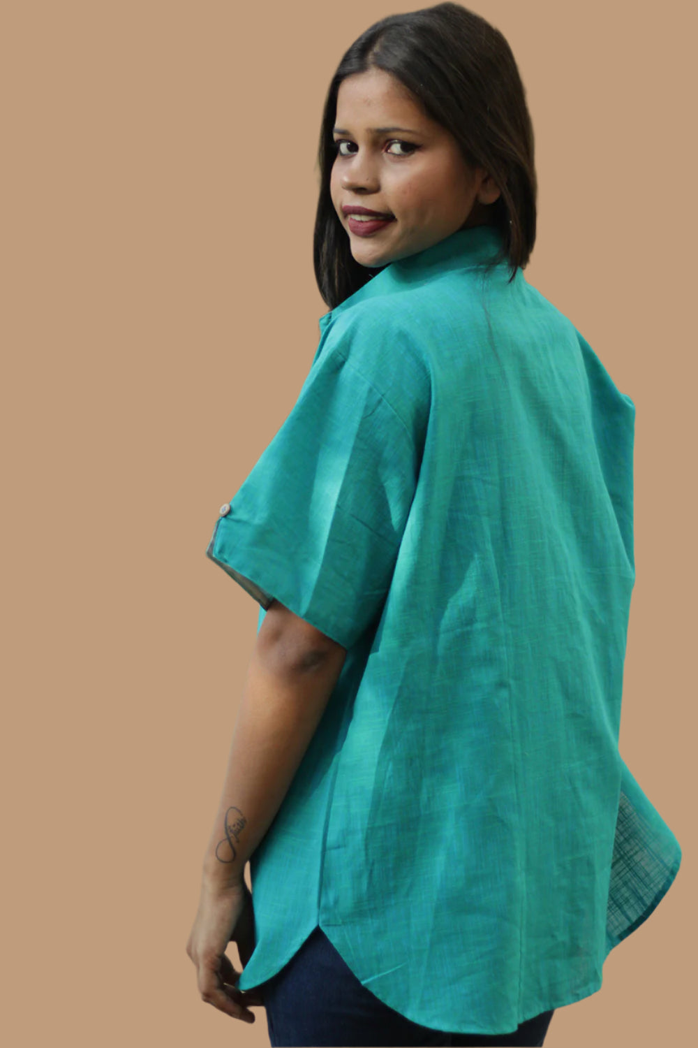 Cotton Shirt | Candy Stripes | Turquoise