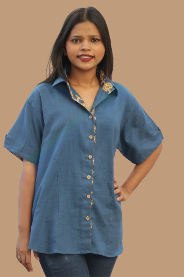 Cotton Shirt | Cobalt Blue