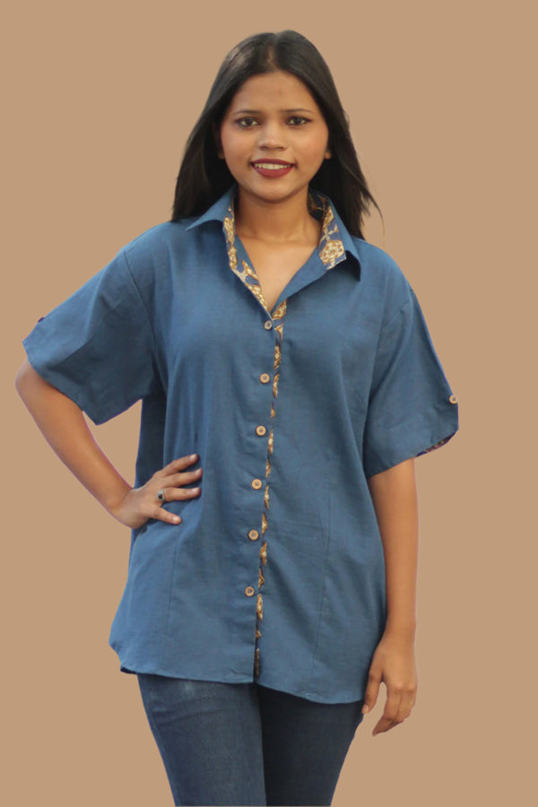 Cotton Shirt | Cobalt Blue