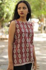 Chanchal | Dori Top | Maroon Bagh Cotton