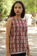 Chanchal | Dori Top | Maroon Bagh Cotton