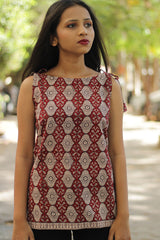 Chanchal | Dori Top | Maroon Bagh Cotton