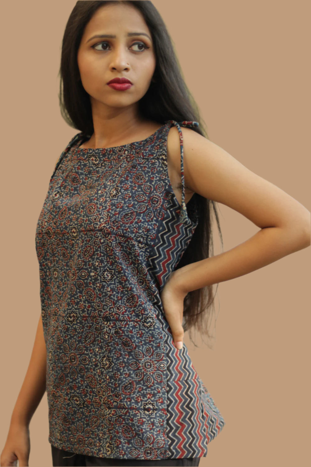 Chanchal | Dori Top | Indigo Universe & Chevron Ajrakh