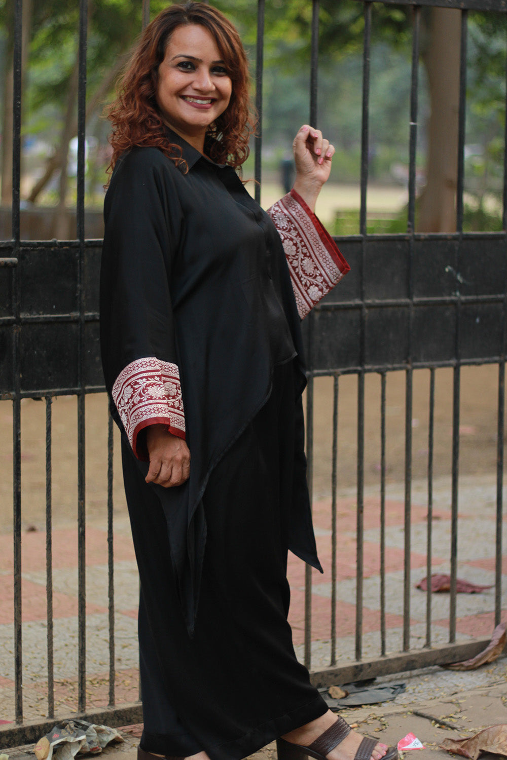 Saumya | Wide Leg Pants | Modal Silk | Noir