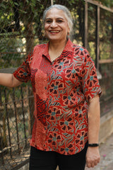 Tara | Ajrakh Modal Shirt | Red