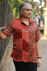 Tara | Ajrakh Modal Shirt | Red