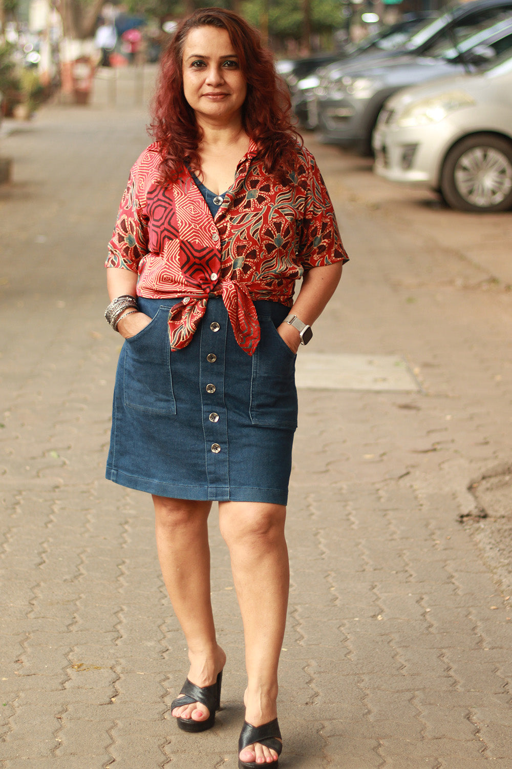 Tara | Ajrakh Modal Shirt | Red