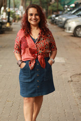 Tara | Ajrakh Modal Shirt | Red