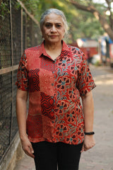 Tara | Ajrakh Modal Shirt | Red