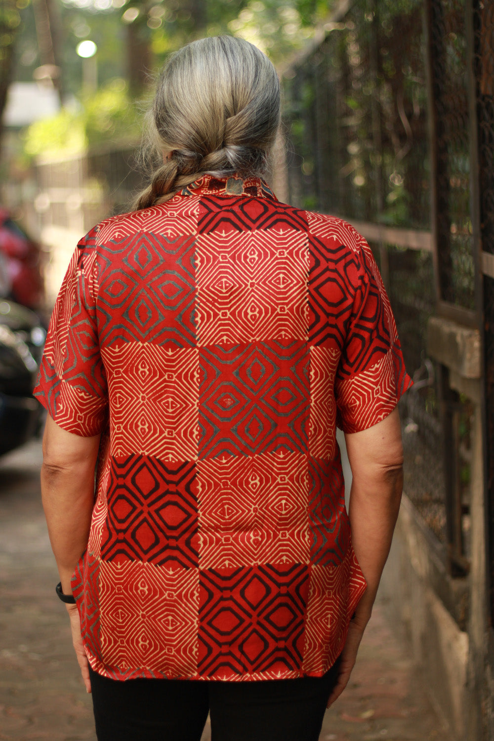 Tara | Ajrakh Modal Shirt | Red